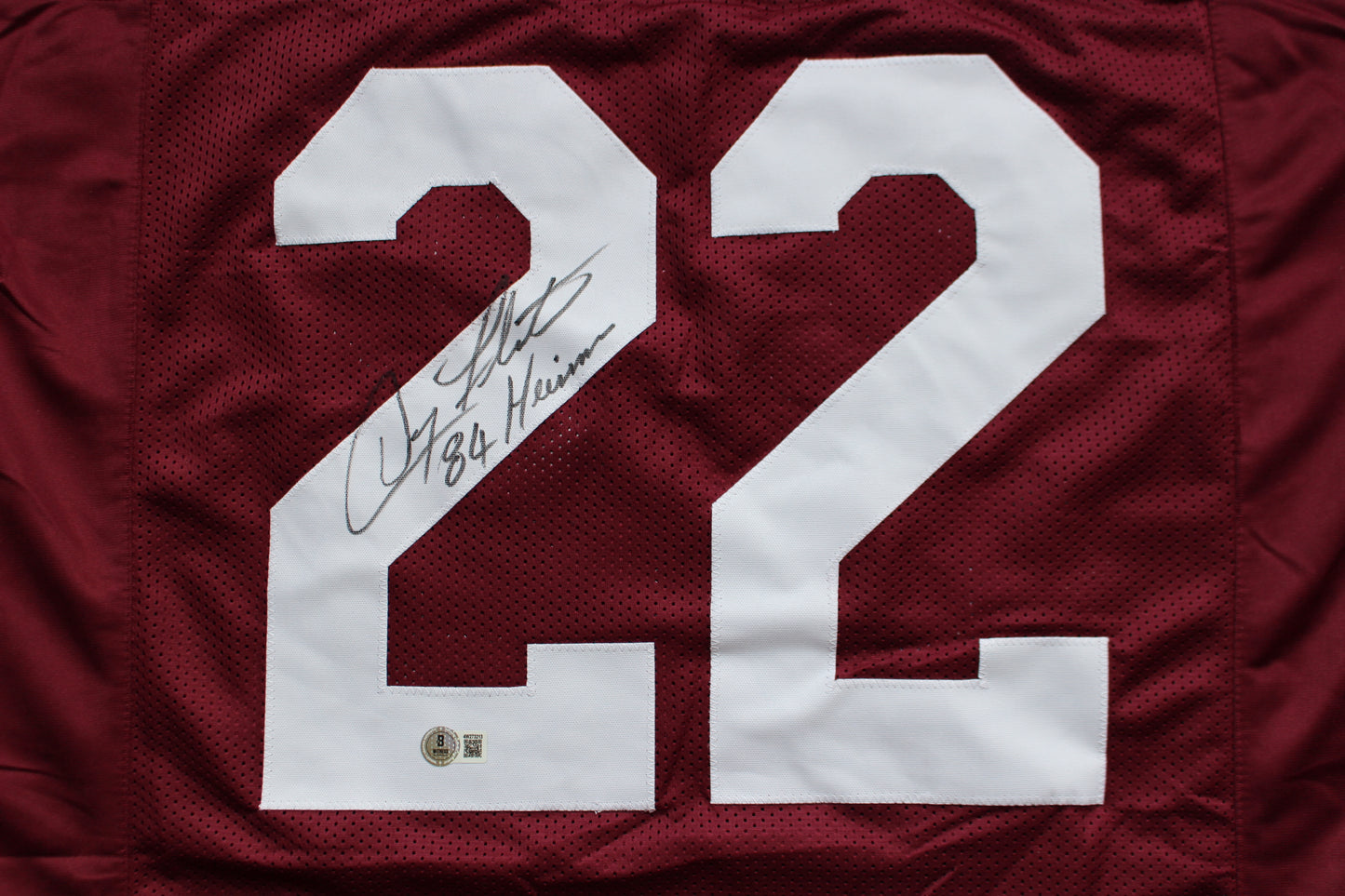 DOUG FLUTIE BOSTON COLLEGE EAGLES SIGNED ROAD FOOTBALL JERSEY w/84Heisman BAS COA