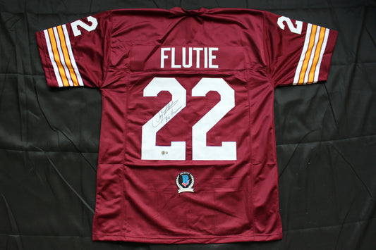 DOUG FLUTIE BOSTON COLLEGE EAGLES SIGNED ROAD FOOTBALL JERSEY w/84Heisman BAS COA