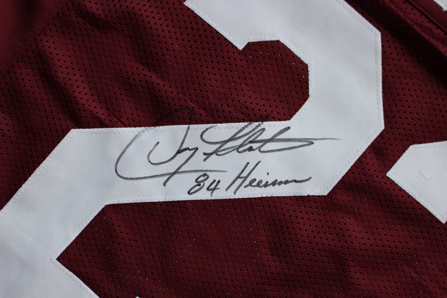 DOUG FLUTIE BOSTON COLLEGE EAGLES SIGNED ROAD FOOTBALL JERSEY w/84Heisman BAS COA