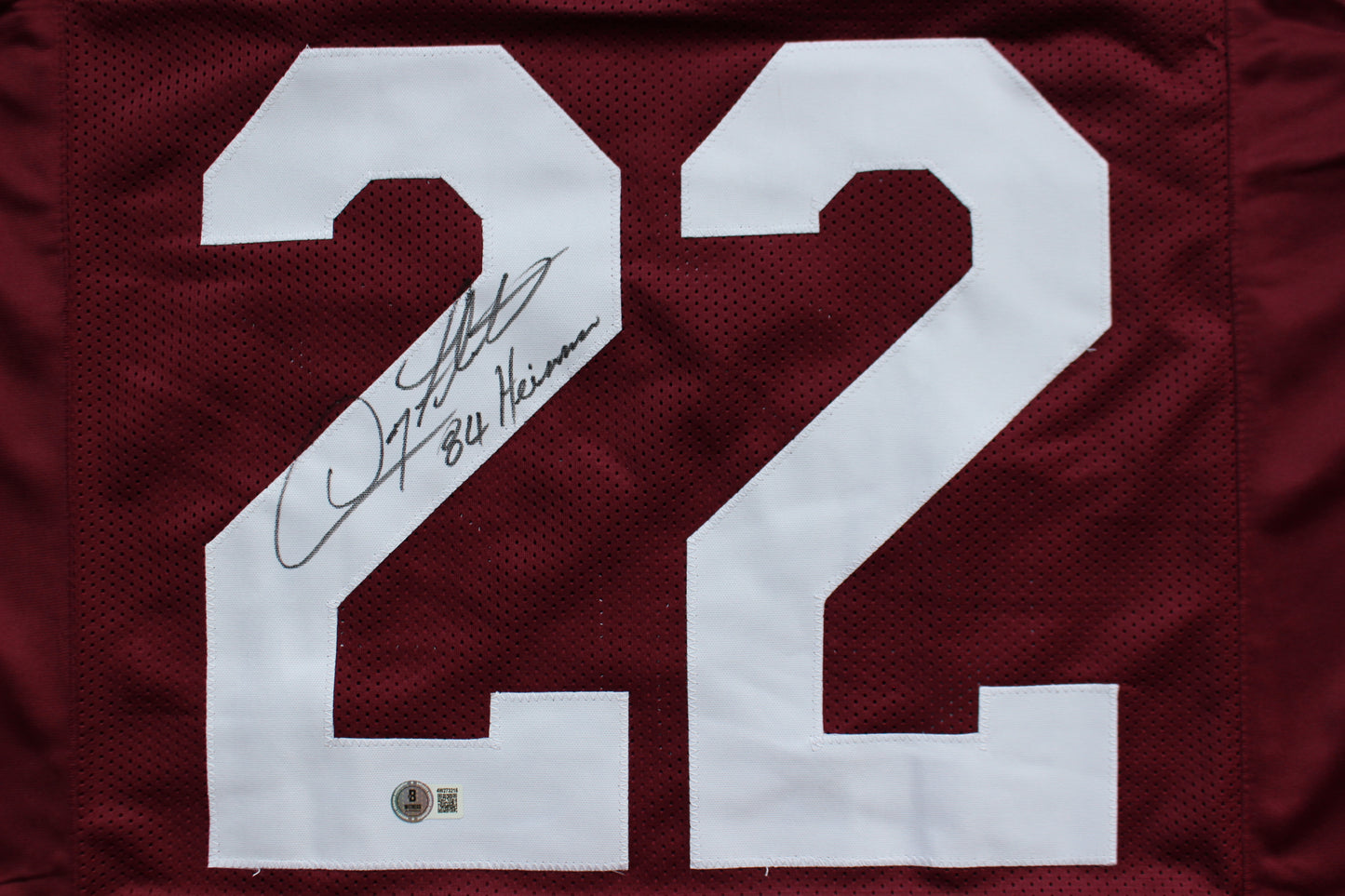 DOUG FLUTIE BOSTON COLLEGE EAGLES SIGNED ROAD FOOTBALL JERSEY w/84Heisman BAS COA