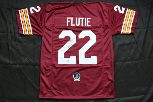 DOUG FLUTIE BOSTON COLLEGE EAGLES SIGNED ROAD FOOTBALL JERSEY w/84Heisman BAS COA