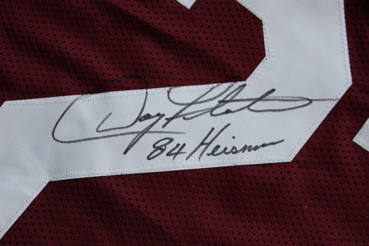 DOUG FLUTIE BOSTON COLLEGE EAGLES SIGNED ROAD FOOTBALL JERSEY w/84Heisman BAS COA