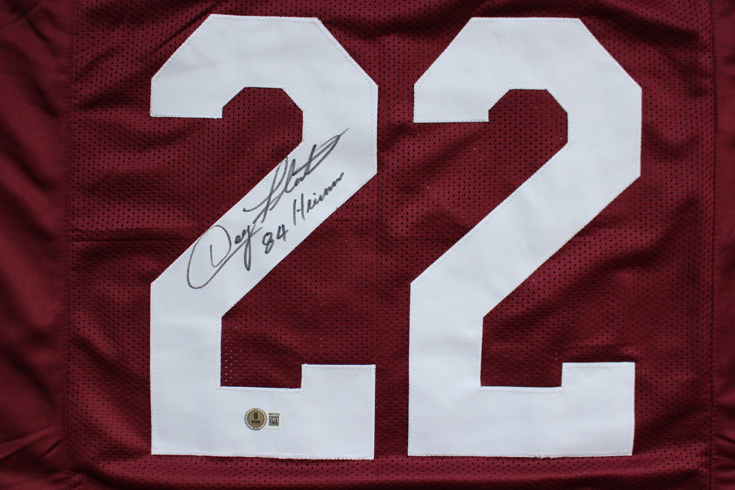 DOUG FLUTIE BOSTON COLLEGE EAGLES SIGNED ROAD FOOTBALL JERSEY w/84Heisman BAS COA