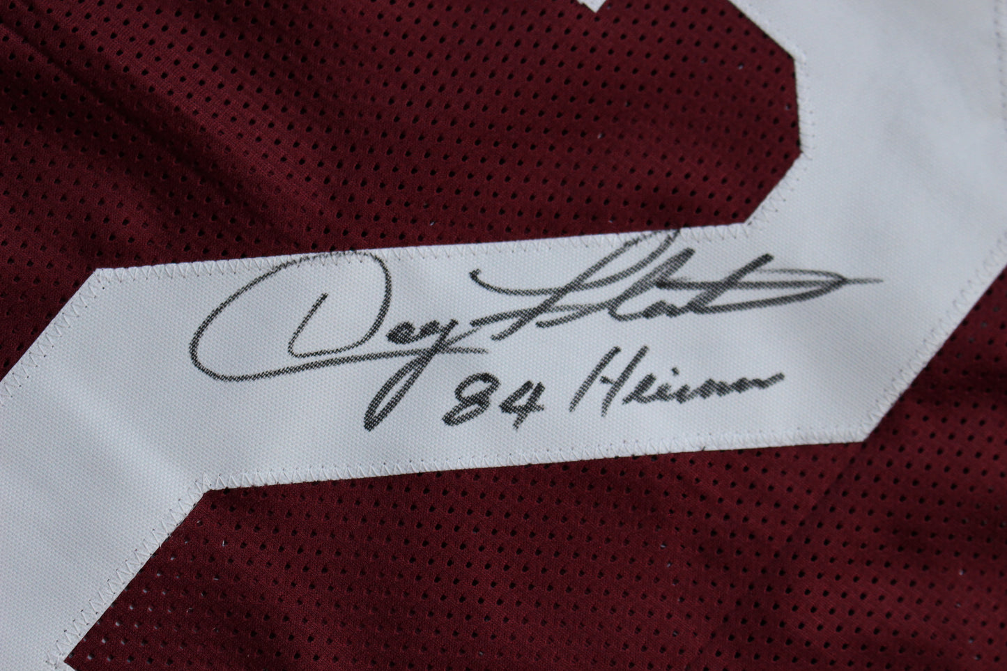 DOUG FLUTIE BOSTON COLLEGE EAGLES SIGNED ROAD FOOTBALL JERSEY w/84Heisman BAS COA