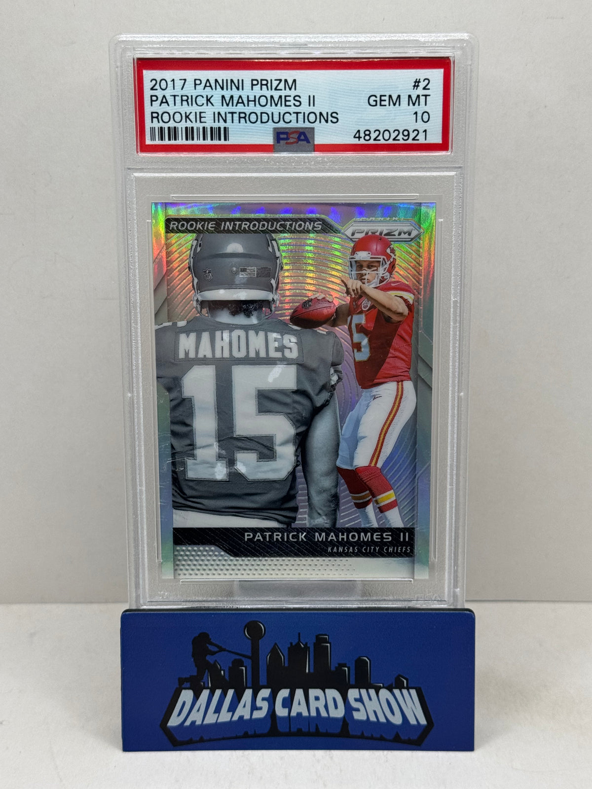 2017 Panini Prizm #2 Patrick Mahomes Rookie Introductions PSA 10