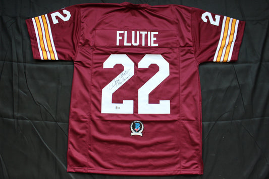 DOUG FLUTIE BOSTON COLLEGE EAGLES SIGNED ROAD FOOTBALL JERSEY w/84Heisman BAS COA