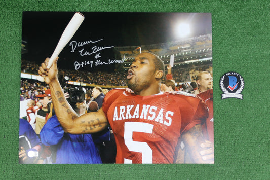 DARREN McFADDEN SIGNED ARKANSAS RAZORBACKS SIGNED 16x20 Photo WOOD BAS