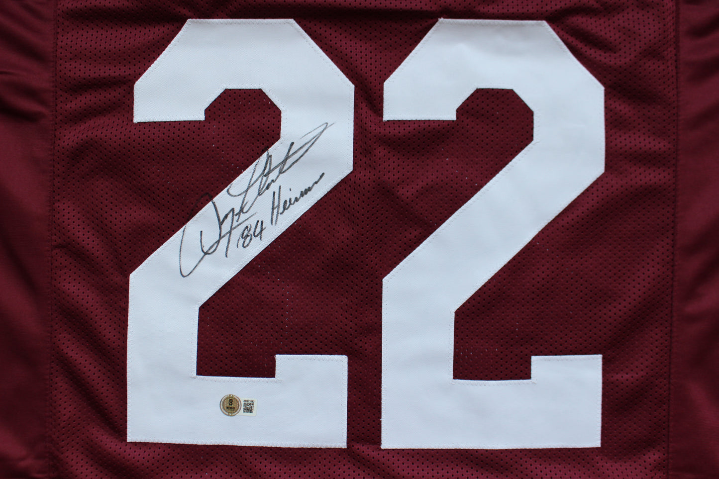 DOUG FLUTIE BOSTON COLLEGE EAGLES SIGNED ROAD FOOTBALL JERSEY w/84Heisman BAS COA