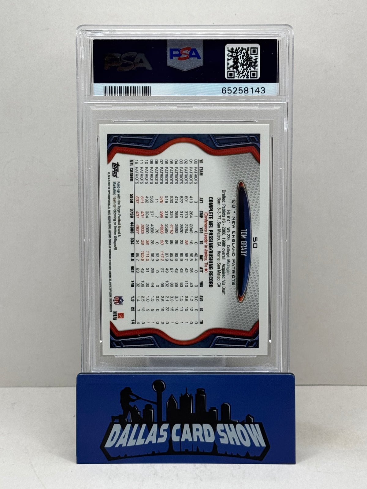 2013 Topps Chrome #50 Tom Brady White Jersey PSA 10