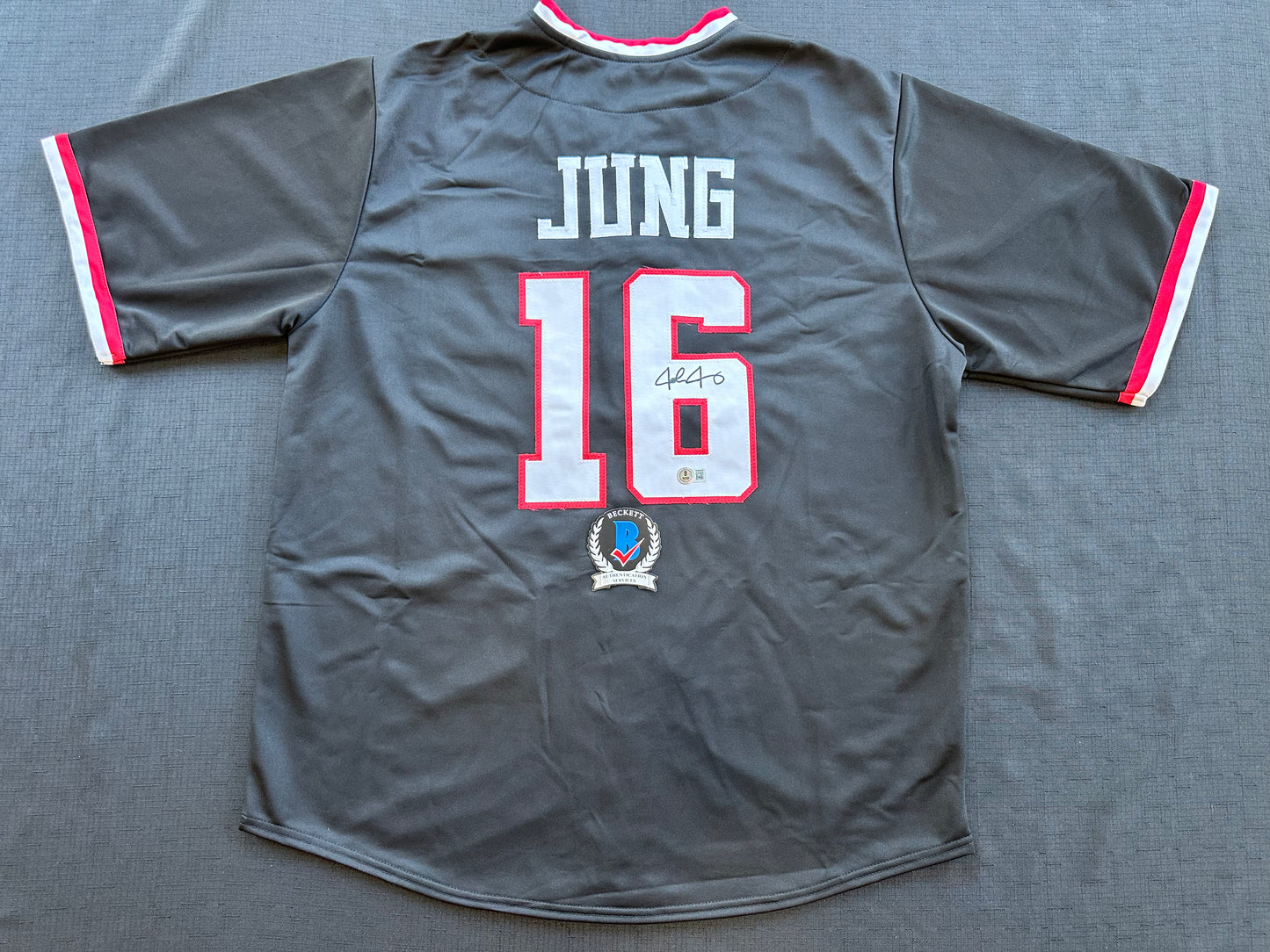 JOSH JUNG TEXAS TECH RED RAIDERS SIGNED JERSEY XL BAS COA