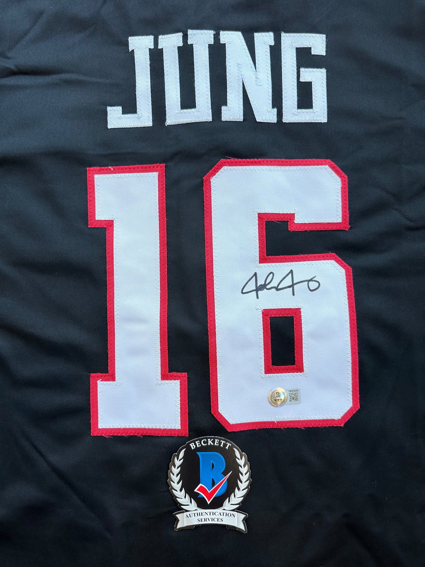 JOSH JUNG TEXAS TECH RED RAIDERS SIGNED JERSEY XL BAS COA