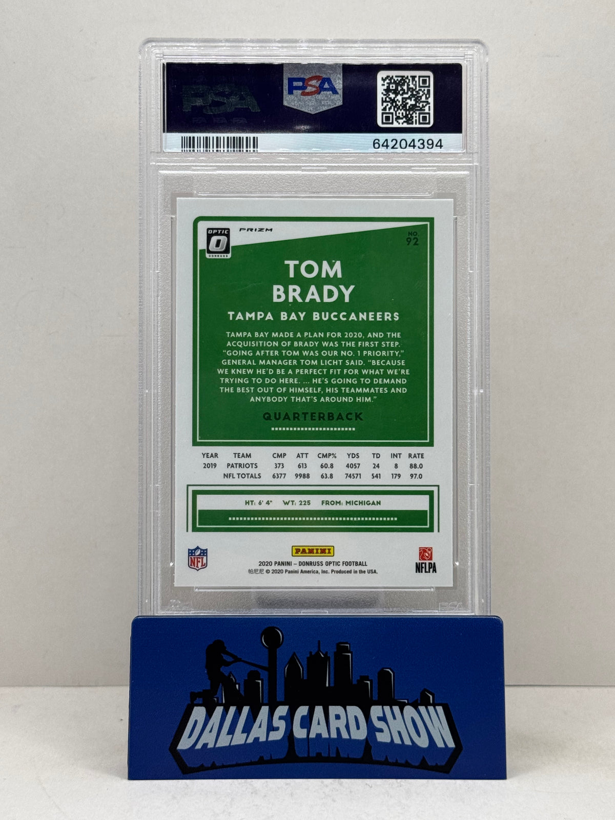 2020 Panini Optic #92 Tom Brady Holo PSA 10
