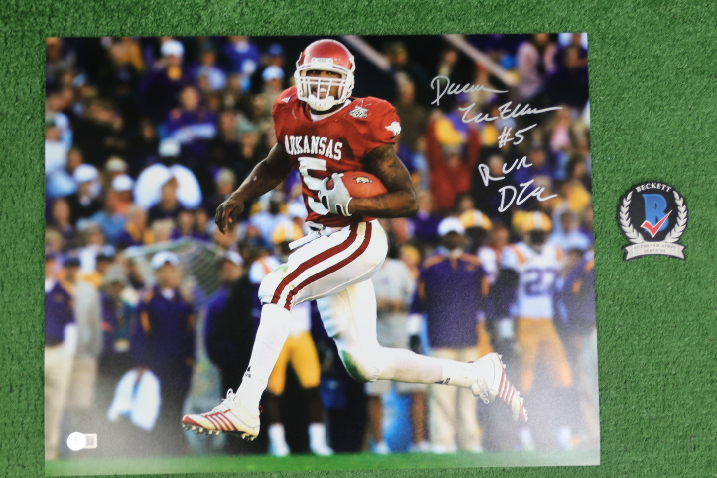 DARREN McFADDEN SIGNED ARKANSAS RAZORBACKS SIGNED 16x20 Photo RUN DMC BAS
