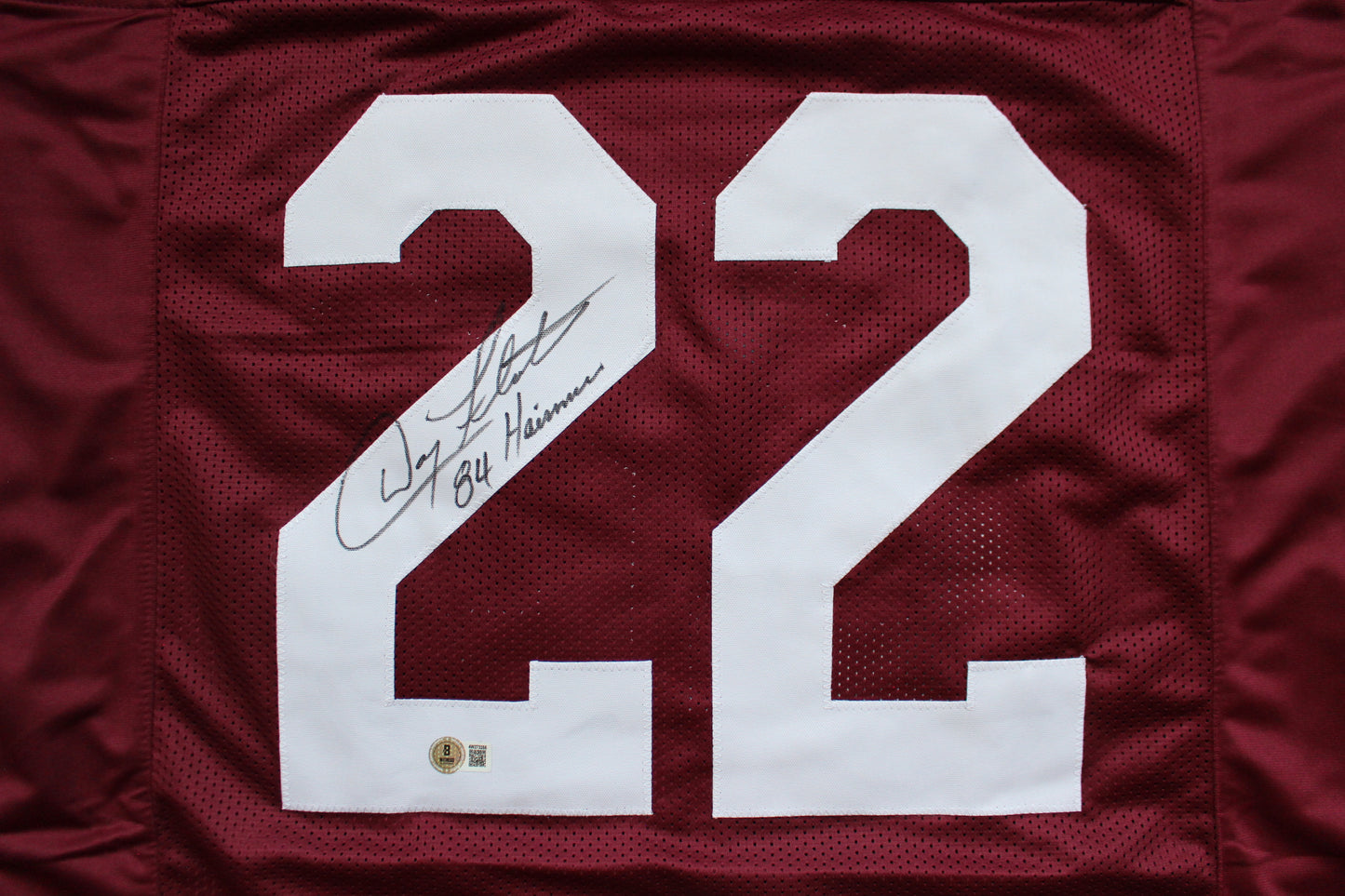 DOUG FLUTIE BOSTON COLLEGE EAGLES SIGNED ROAD FOOTBALL JERSEY w/84Heisman BAS COA