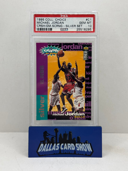 1995 Collectors Choice #C1 Michael Jordan Crash the Game Silver Set PSA 10