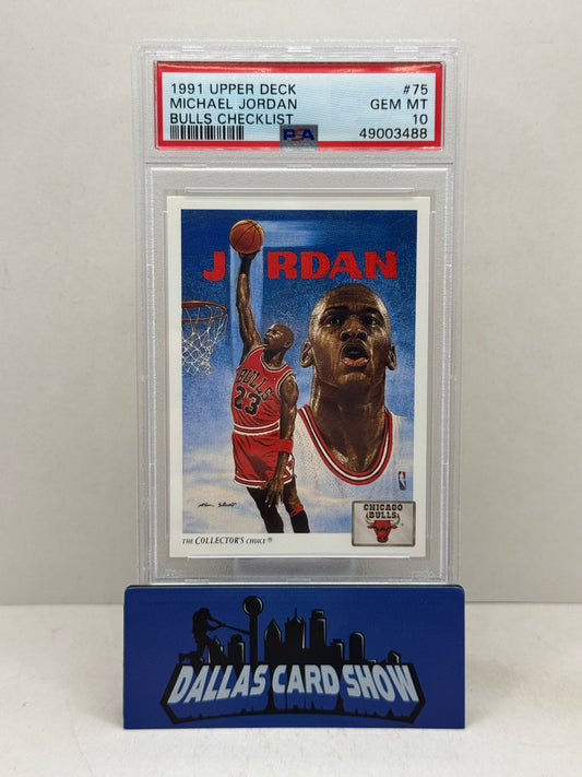 1991 Upper Deck #75 Michael Jordan Bulls Checklist PSA 10