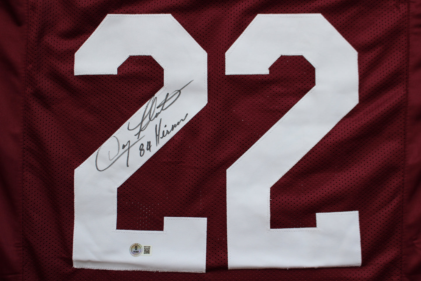 DOUG FLUTIE BOSTON COLLEGE EAGLES SIGNED ROAD FOOTBALL JERSEY w/84Heisman BAS COA