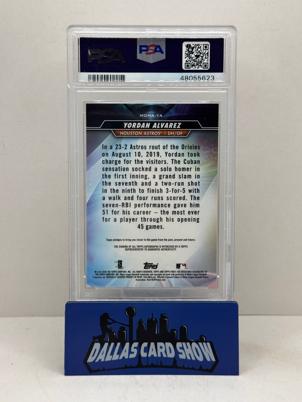 2020 Finest Yordan Alvarez Moments Autographs Rookie PSA 10