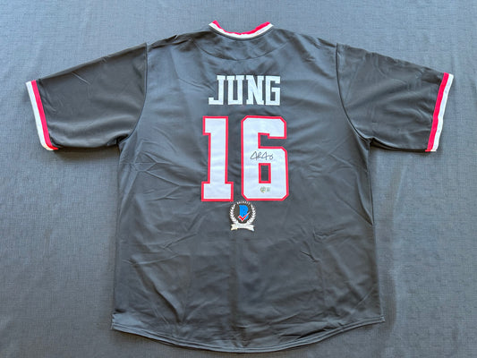 JOSH JUNG TEXAS TECH RED RAIDERS SIGNED JERSEY XL BAS COA
