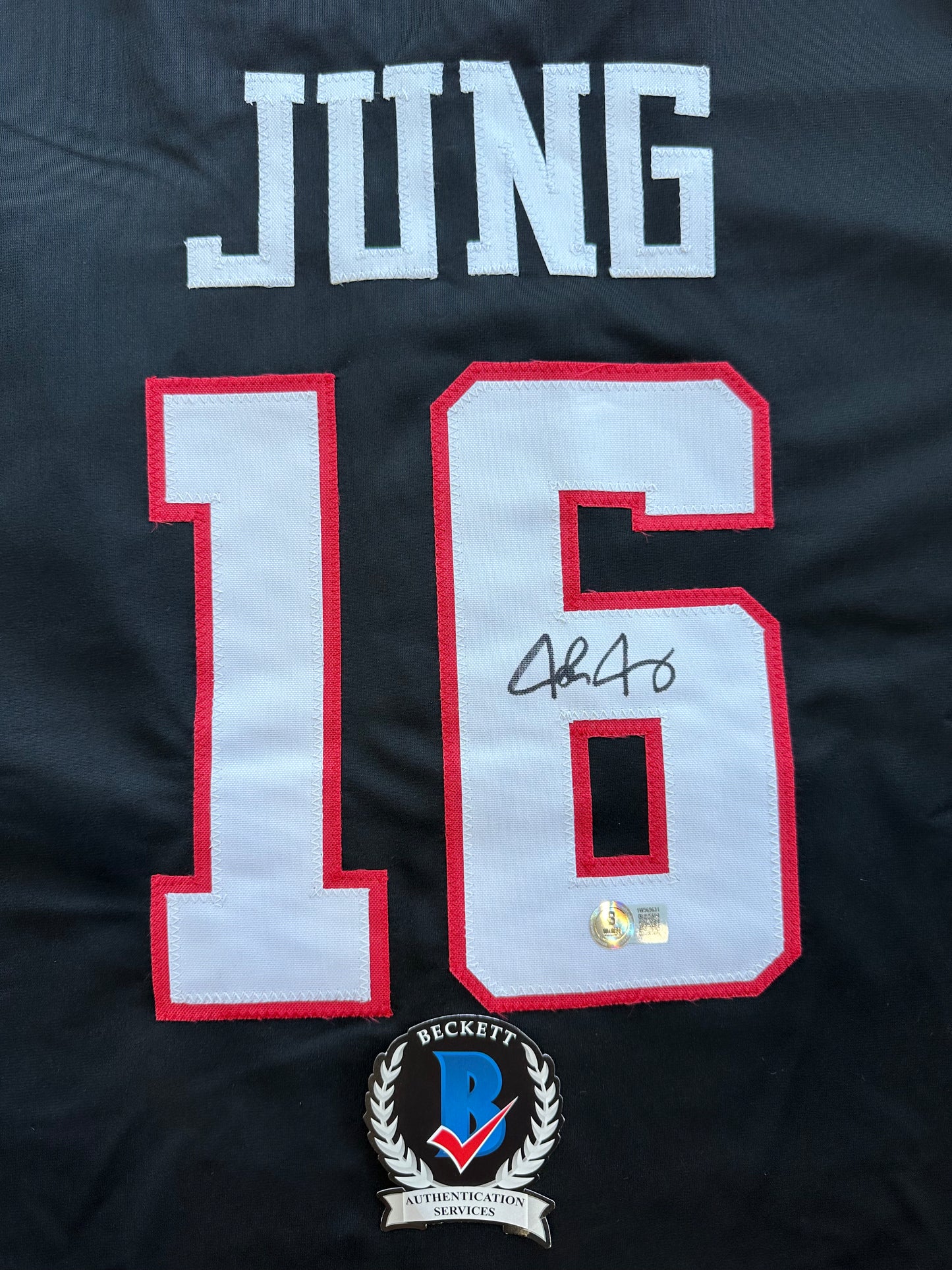 JOSH JUNG TEXAS TECH RED RAIDERS SIGNED JERSEY XL BAS COA