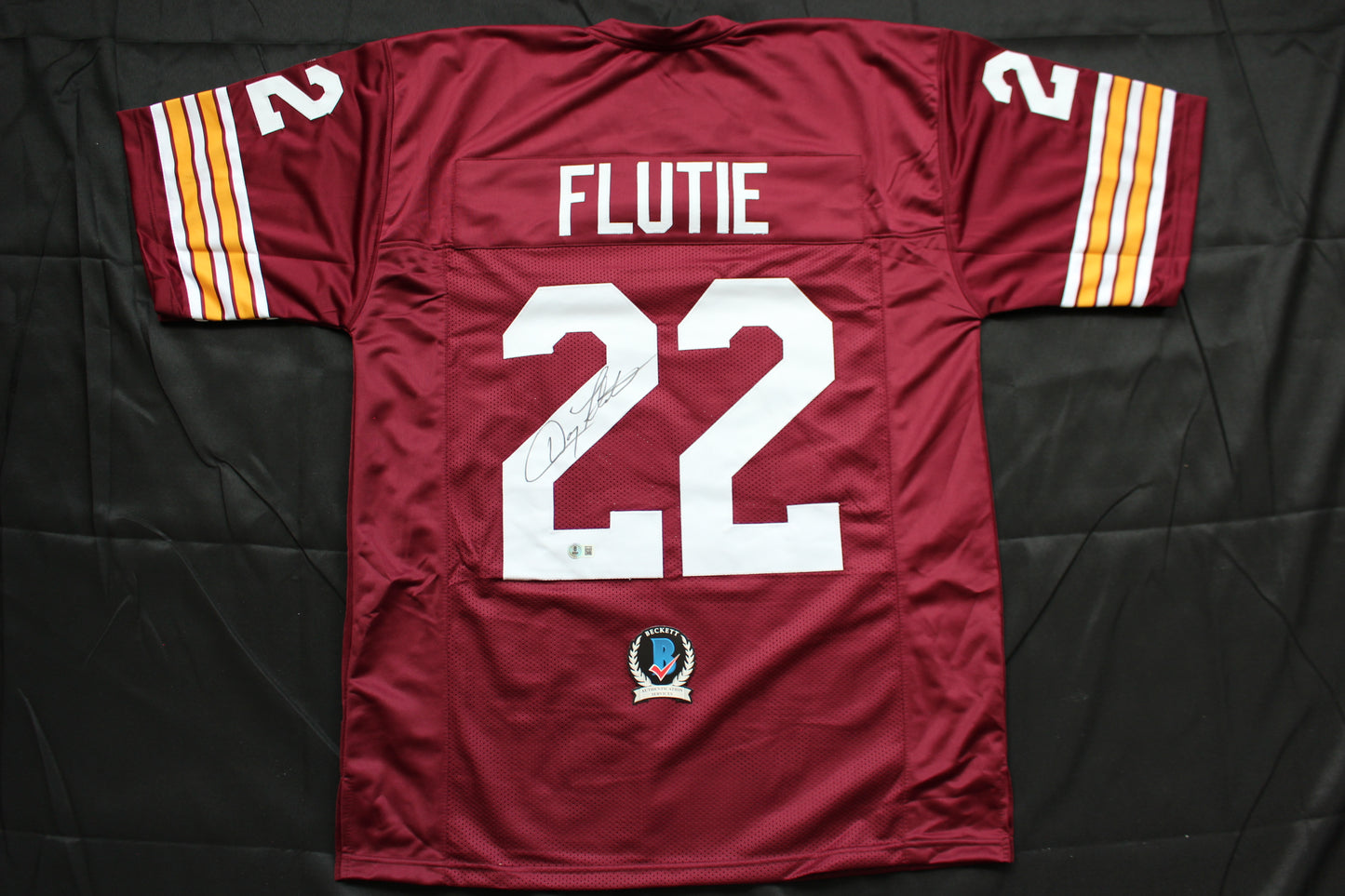 DOUG FLUTIE BOSTON COLLEGE EAGLES SIGNED ROAD FOOTBALL JERSEY Bills Patriots BAS