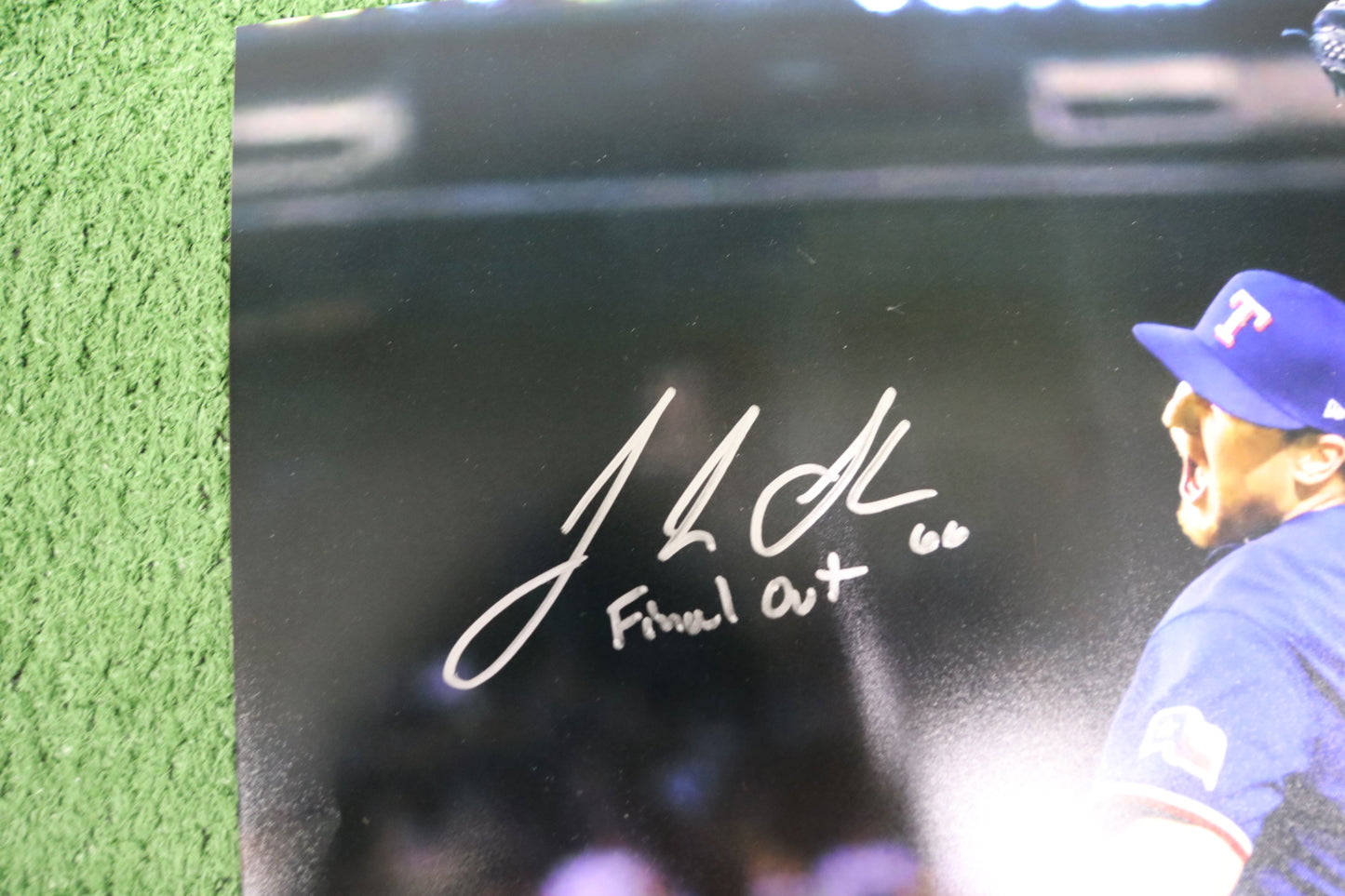 JOSH SBORZ TEXAS RANGERS SIGNED CELEBRATION 16x20 PHOTO w/FinalOut INSC BAS