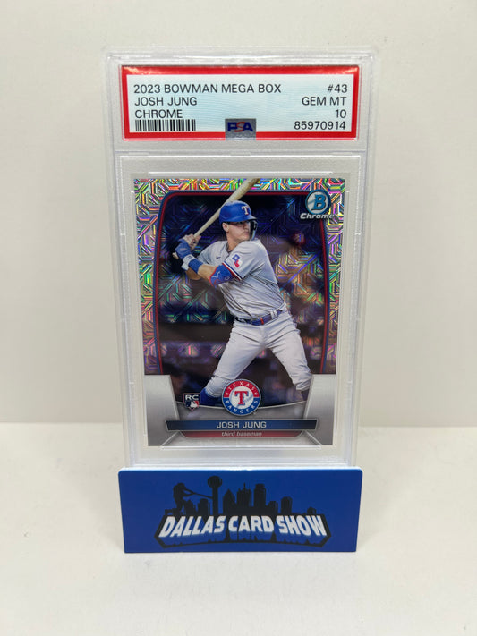 2023 Bowman Mega Box #43 Josh Jung Chrome PSA 10