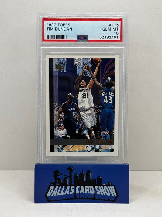 1997 Topps #115 Tim Duncan Rookie RC PSA 10