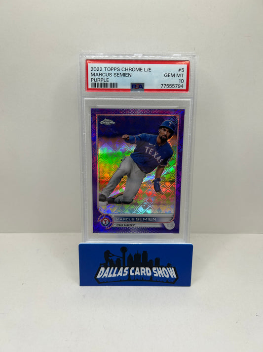 2022 Topps Chrome L/E Marcus Semien Purple /250 PSA 10