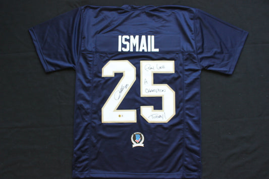 RAGHIB ROCKET ISMAIL NOTRE DAME FIGHTING IRISH SIGNED JERSEY wPLAYLIKEA BAS