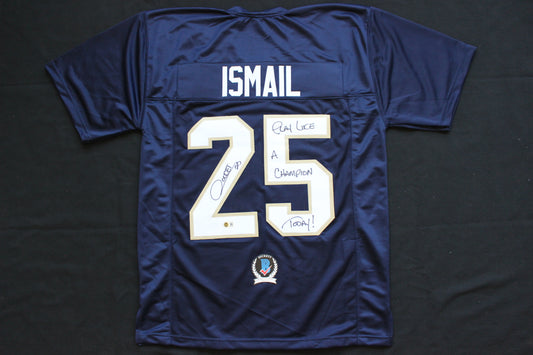 RAGHIB ROCKET ISMAIL NOTRE DAME FIGHTING IRISH SIGNED JERSEY wPLAYLIKEA BAS