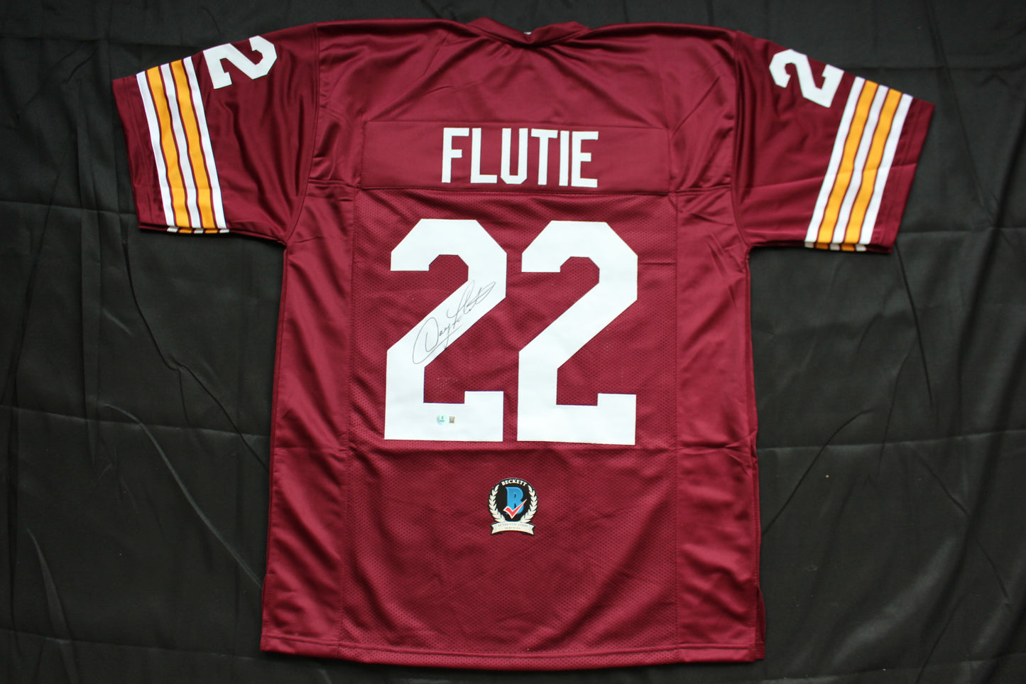 DOUG FLUTIE BOSTON COLLEGE EAGLES SIGNED ROAD FOOTBALL JERSEY Bills Patriots BAS