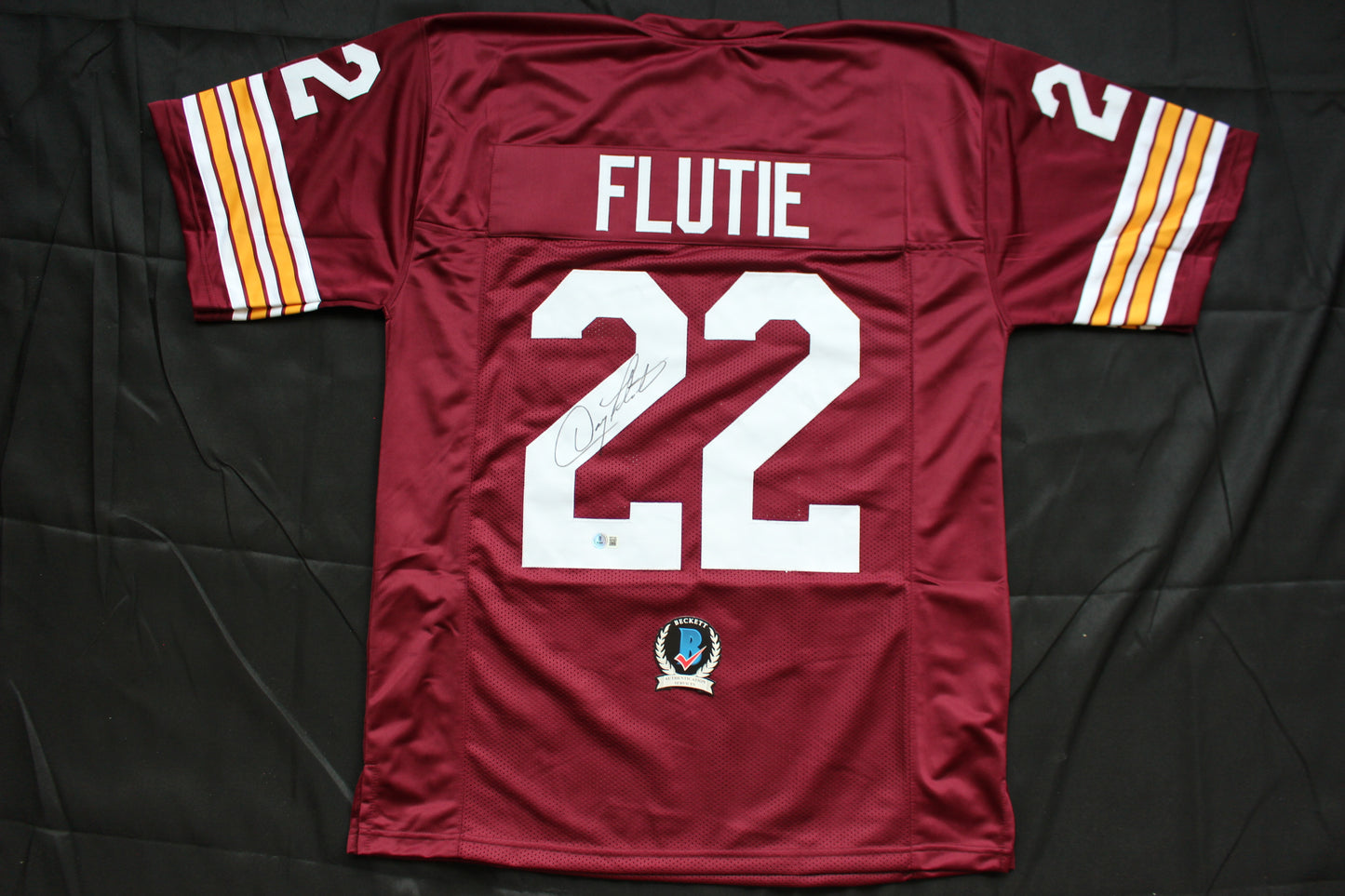 DOUG FLUTIE BOSTON COLLEGE EAGLES SIGNED ROAD FOOTBALL JERSEY Bills Patriots BAS