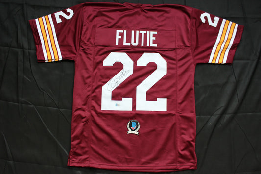 DOUG FLUTIE BOSTON COLLEGE EAGLES SIGNED ROAD FOOTBALL JERSEY Bills Patriots BAS