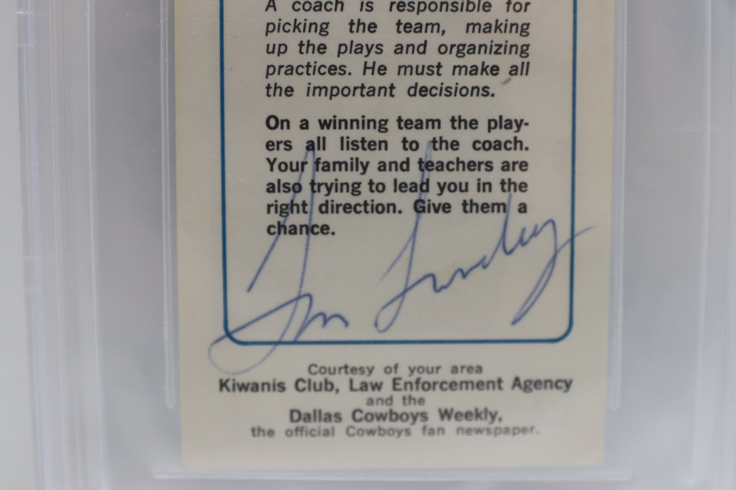 1981 Cowboys Thousands Oaks Police Tom Landry BGS Authentic