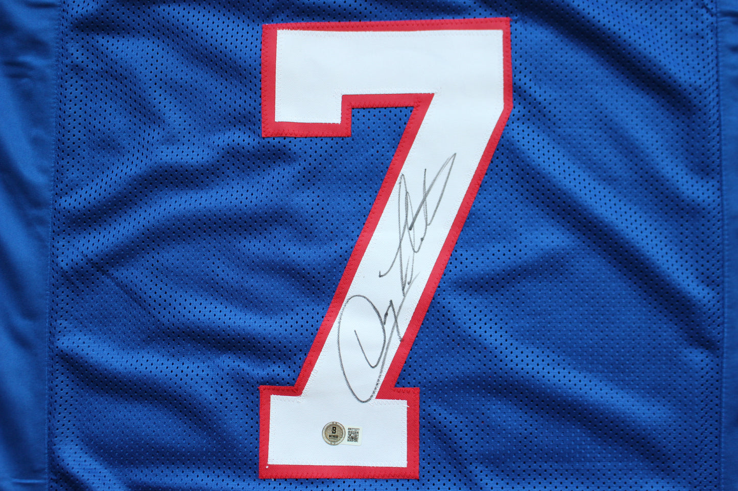 DOUG FLUTIE BUFFALO BILLS SIGNED FOOTBALL JERSEY BC Eagles Patriots BAS COA