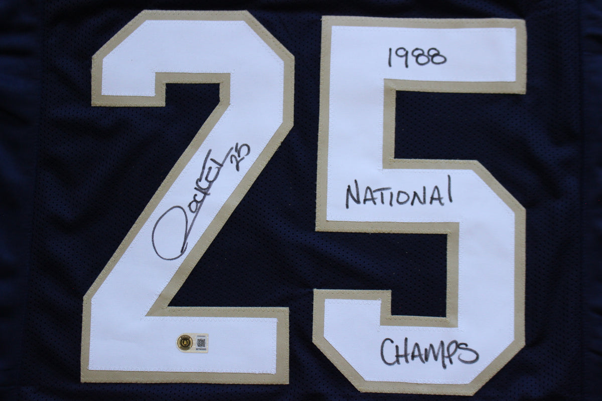 RAGHIB ROCKET ISMAIL NOTRE DAME FIGHTING IRISH SIGNED JERSEY w1988NatChamps BAS