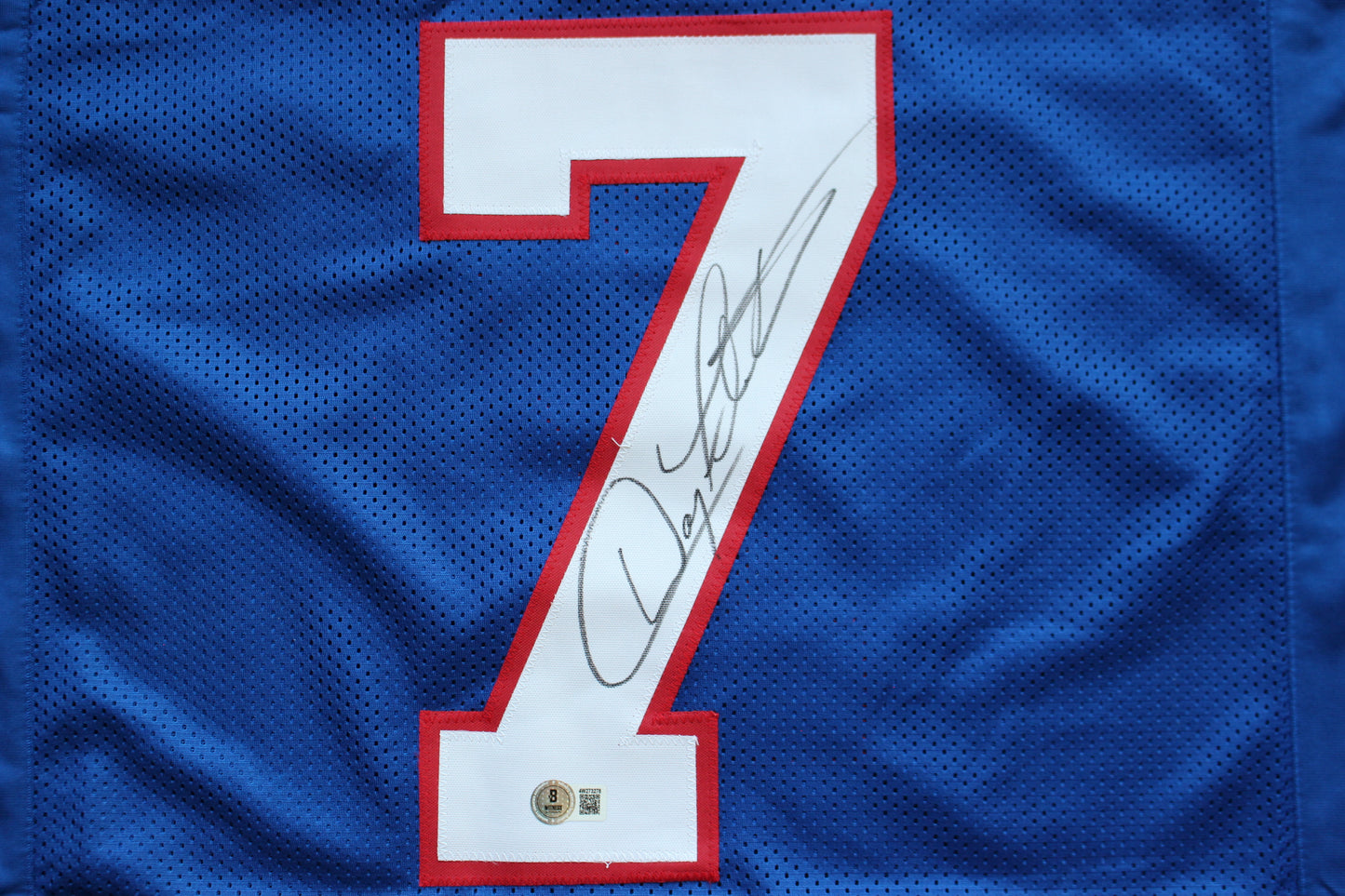 DOUG FLUTIE BUFFALO BILLS SIGNED FOOTBALL JERSEY BC Eagles Patriots BAS COA