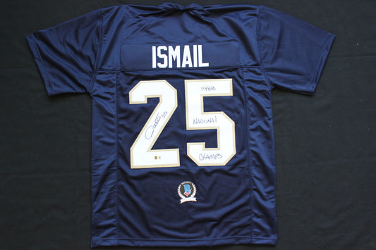 RAGHIB ROCKET ISMAIL NOTRE DAME FIGHTING IRISH SIGNED JERSEY w1988NatChamps BAS