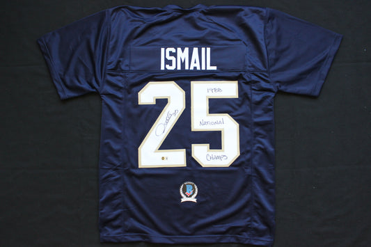 RAGHIB ROCKET ISMAIL NOTRE DAME FIGHTING IRISH SIGNED JERSEY w1988NatChamps BAS