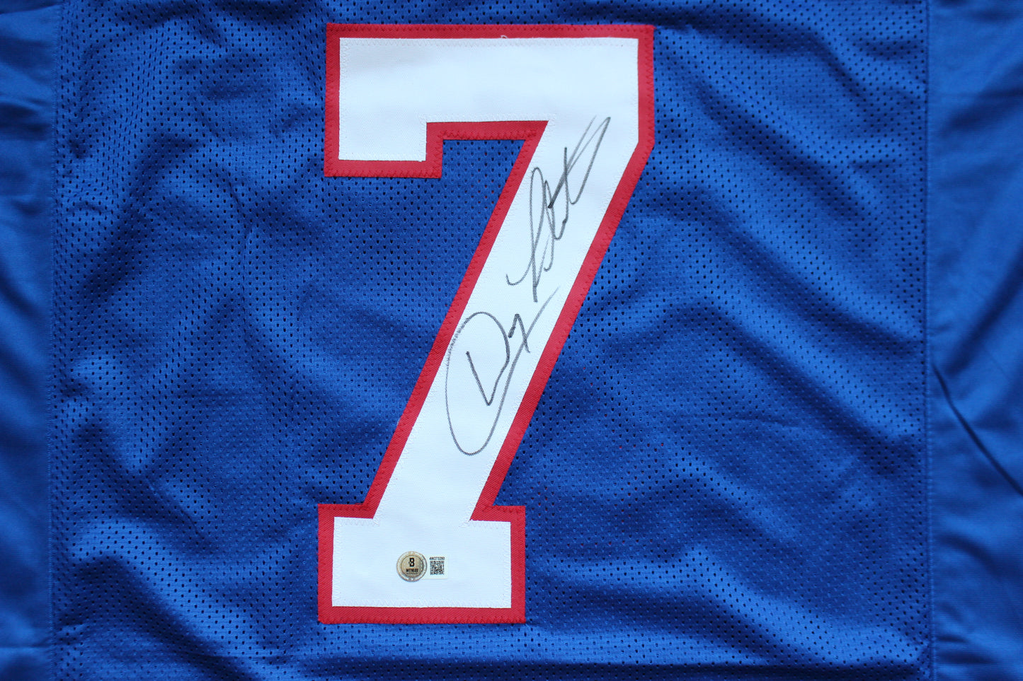 DOUG FLUTIE BUFFALO BILLS SIGNED FOOTBALL JERSEY BC Eagles Patriots BAS COA