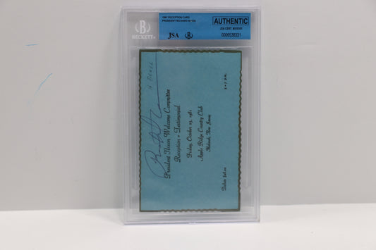 1981 Reception Card President Richard Nixon BGS Authentic