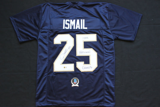 RAGHIB ROCKET ISMAIL NOTRE DAME FIGHTING IRISH SIGNED JERSEY w1988NatChamps BAS