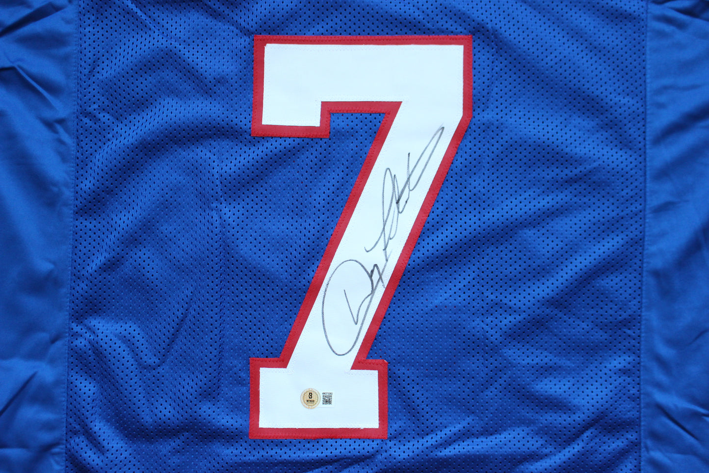 DOUG FLUTIE BUFFALO BILLS SIGNED FOOTBALL JERSEY BC Eagles Patriots BAS COA