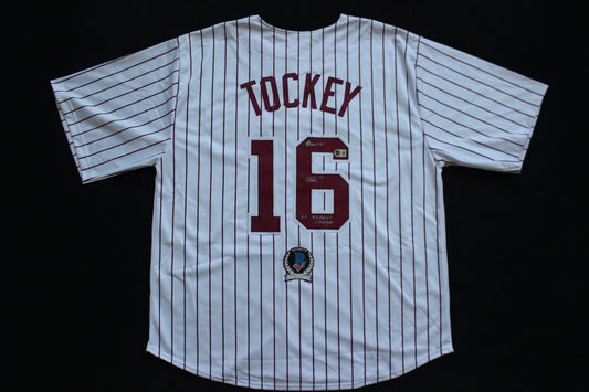 DAYTON TOCKEY OKLAHOMA OU SOONERS SIGNED Home JERSEY w/Boomer & Champs BAS