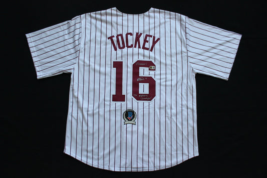 DAYTON TOCKEY OKLAHOMA OU SOONERS SIGNED Home JERSEY w/Boomer & Champs BAS