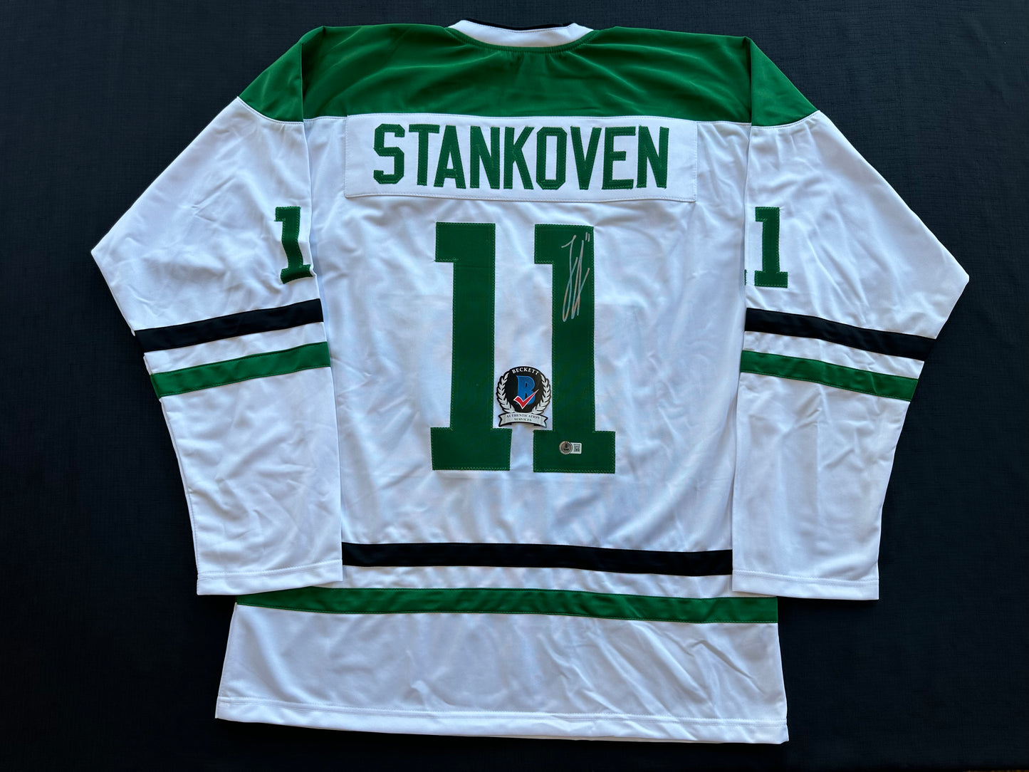LOGAN STANKOVEN DALLAS STARS SIGNED HOCKEY Home JERSEY BAS COA