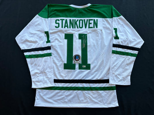 LOGAN STANKOVEN DALLAS STARS SIGNED HOCKEY Home JERSEY BAS COA