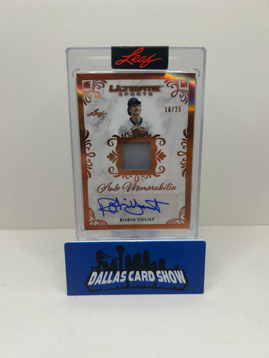 2024 LEAF ULTIMATE SPORTS ROBIN YOUNT GAME-USED JERSEY AUTO #/25