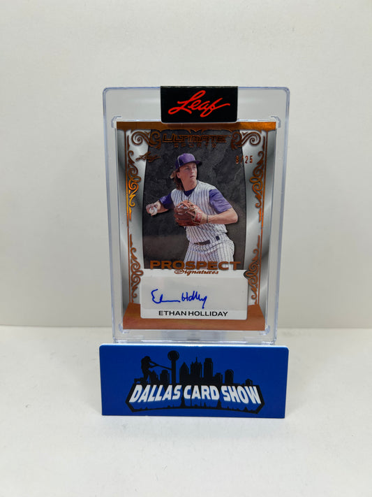 2024 Leaf Ultimate Sports Prospect Bronze #EH1 Ethan Holliday /25 Auto Autograph